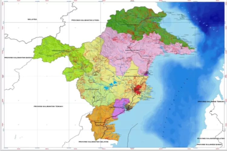 Tampak peta wacana pemekaran Provinsi Kalimantan Timur (petatematikindo.wordpress.com)